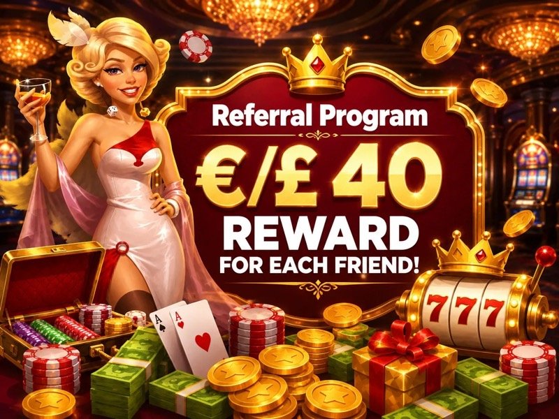 Slotlair referral programme banner offering £40 for each friend, shown on the Slotlair bonus page
